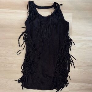Ya Los Angeles Black Fringe Dress